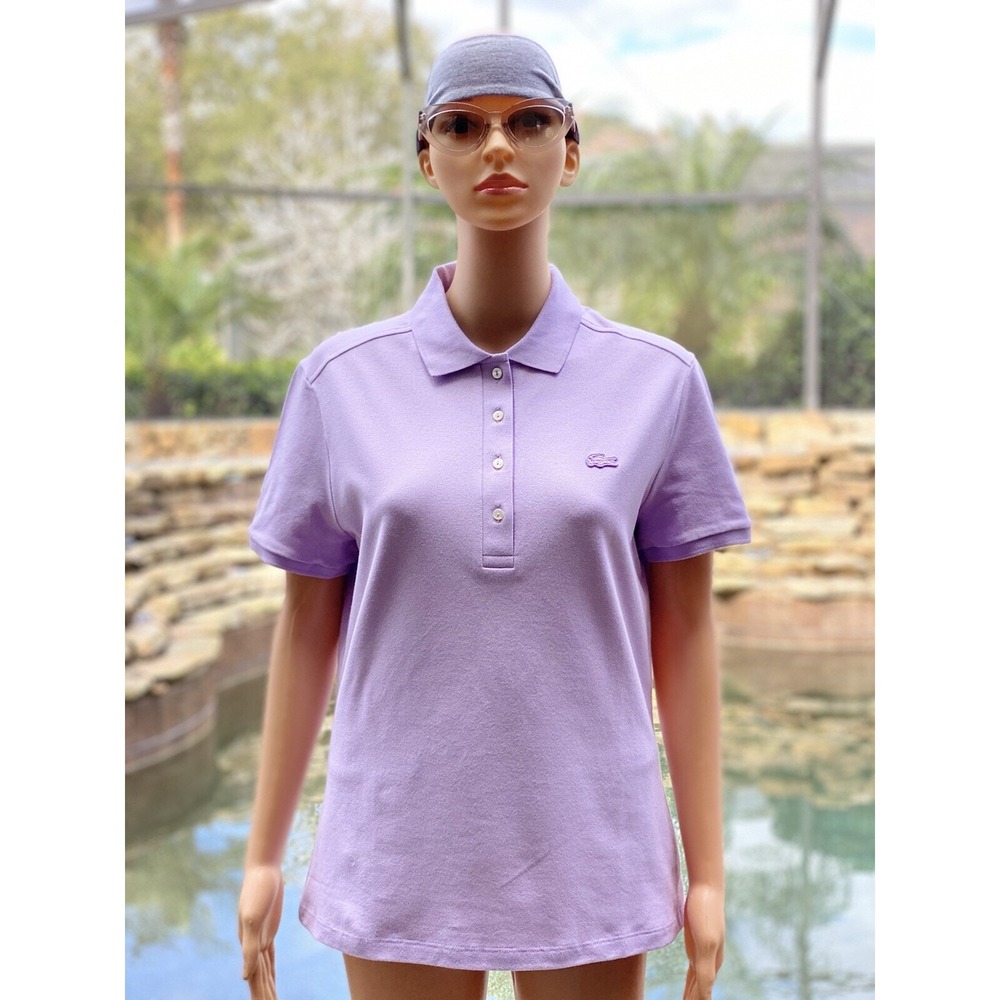 Lacoste Women's Stretch Polo Shirt Size 10 New with Tags Lavender Purple